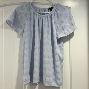 Ann Taylor Crepe Style Light Blue Blouse